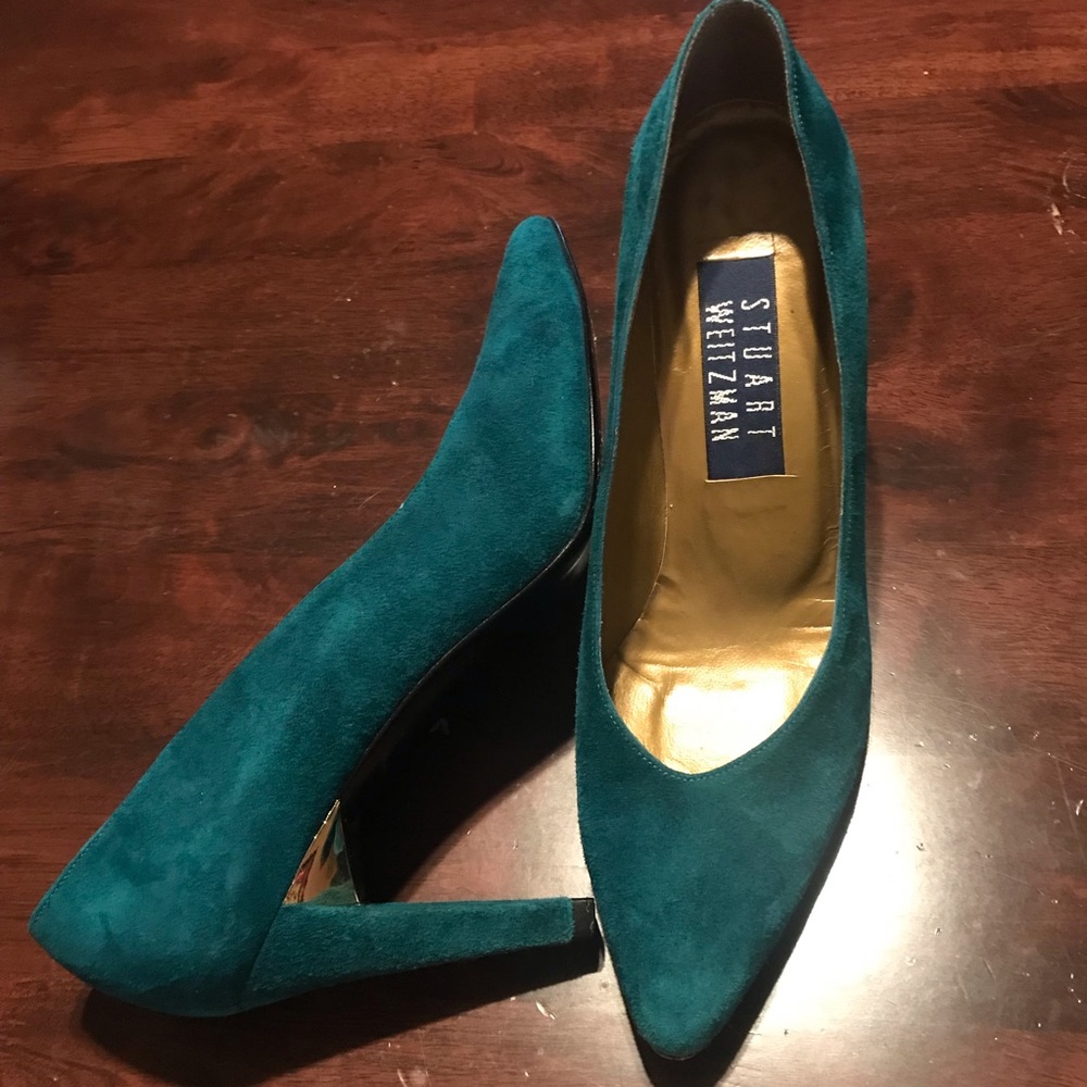 💍Luxurious Stewart Weitzman Teal Suede Pumps